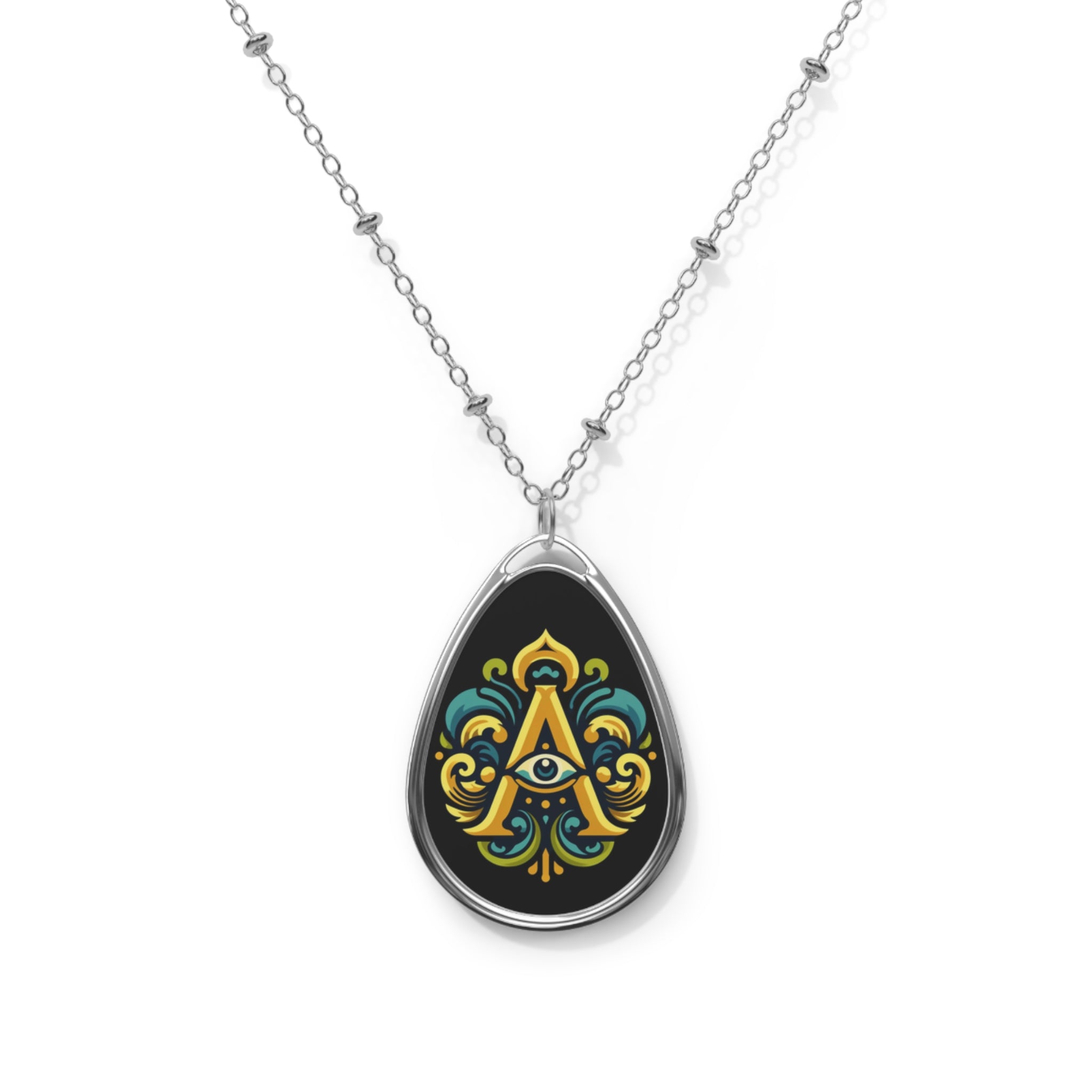 Creators Collections Oval Necklace with Abstract View