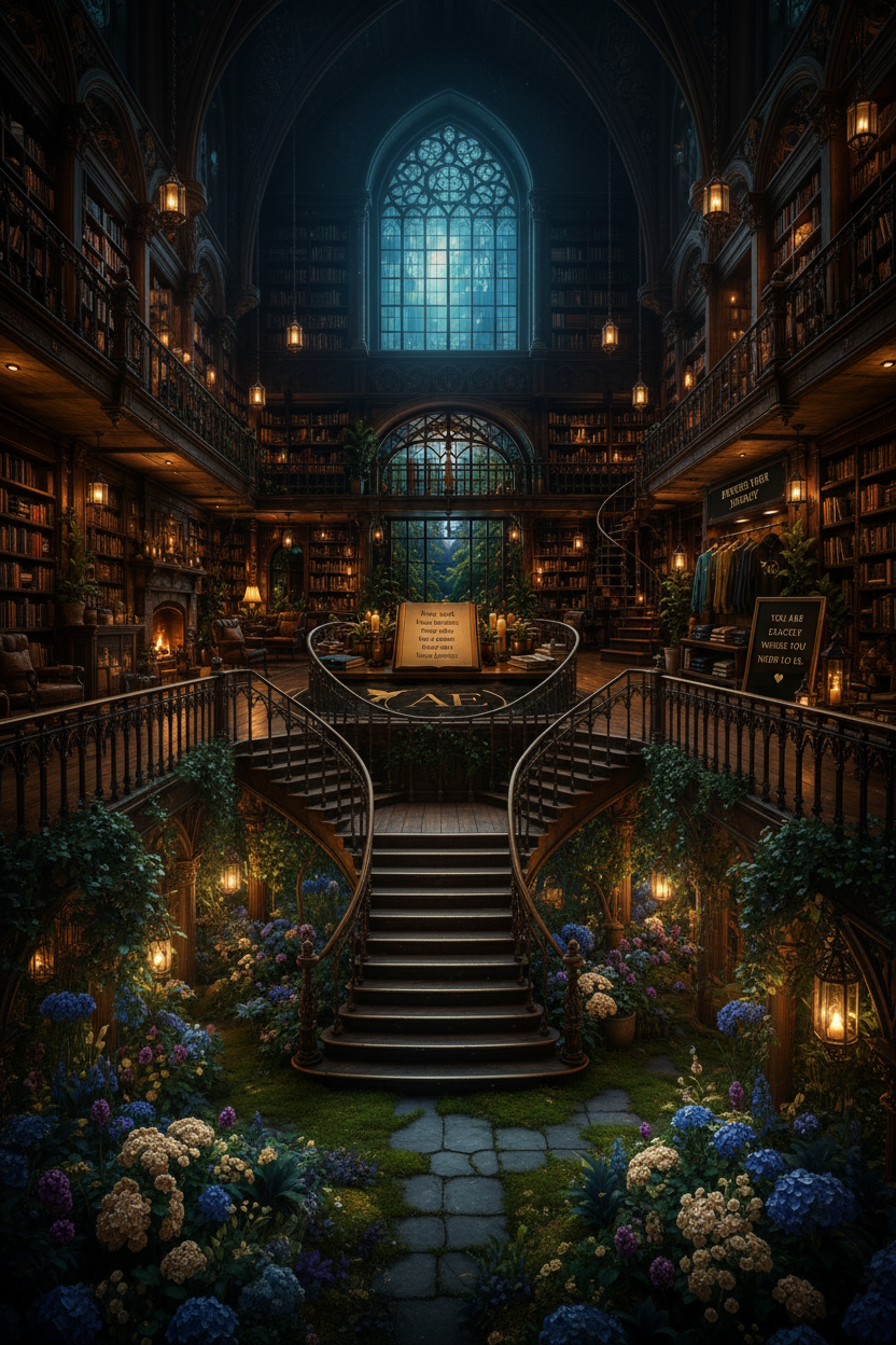 Library Second Floor to Garden